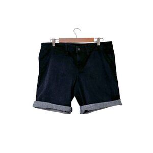 A.N.A Women's Dark Wash Cuffed Bermuda Shorts Size 16